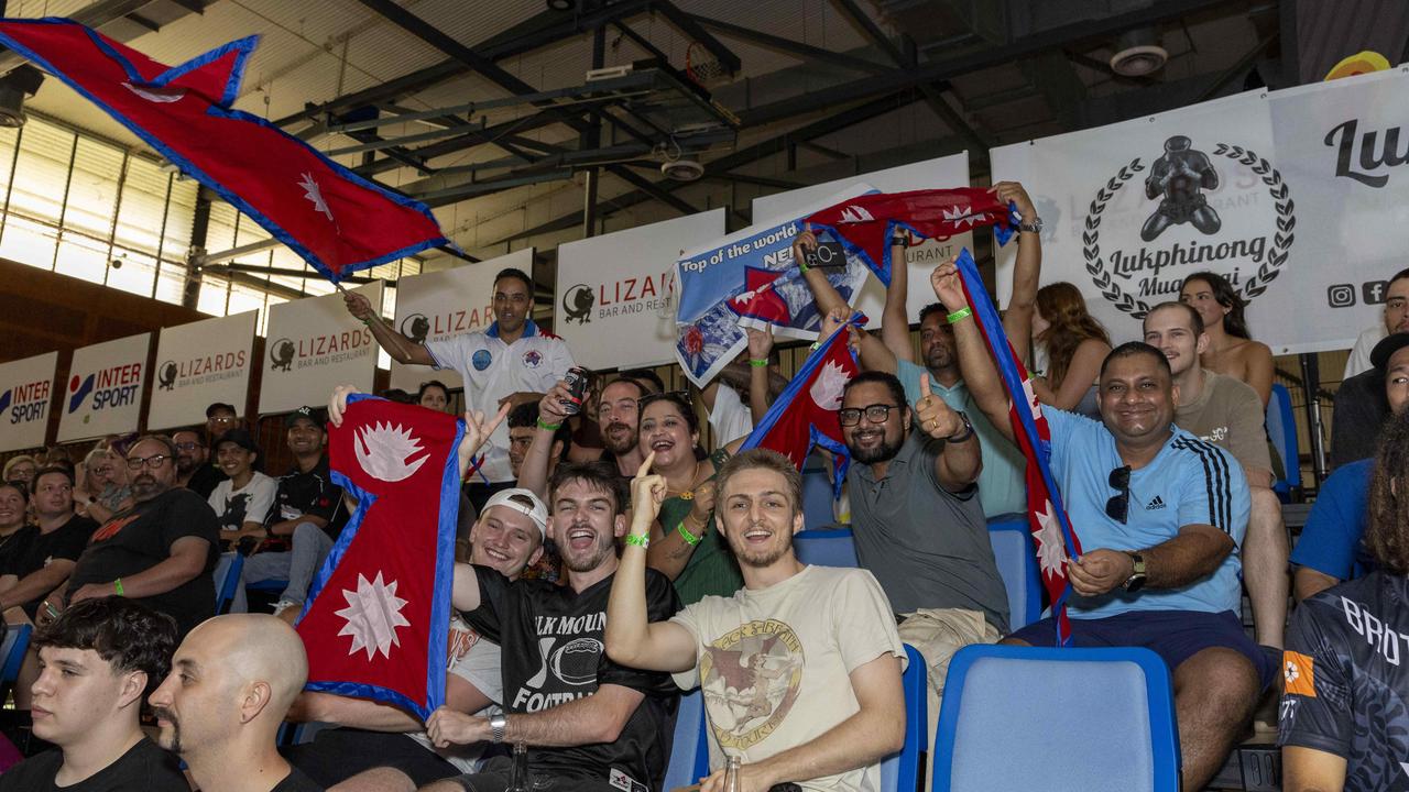 Nepalese Fans at the NT Fight Series XI at Ventia Stadium. Picture: Pema Tamang Pakhrin