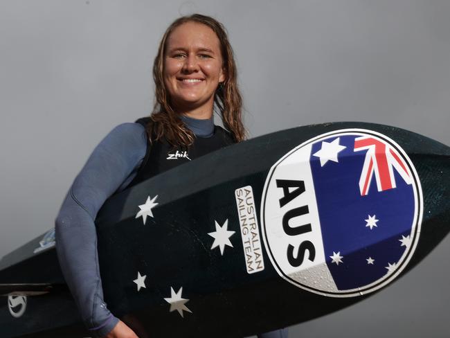 SYDNEY, AUSTRALIA - NOVEMBER 21: Kite Foil sailor Breiana Whitehead poses during an Australian Paris 2024 Olympic Games Team Selection Media Opportunity at the Georges River Sailing Club on November 21, 2023 in Sydney, Australia. (Photo by Mark Metcalfe/Getty Images for the AOC)