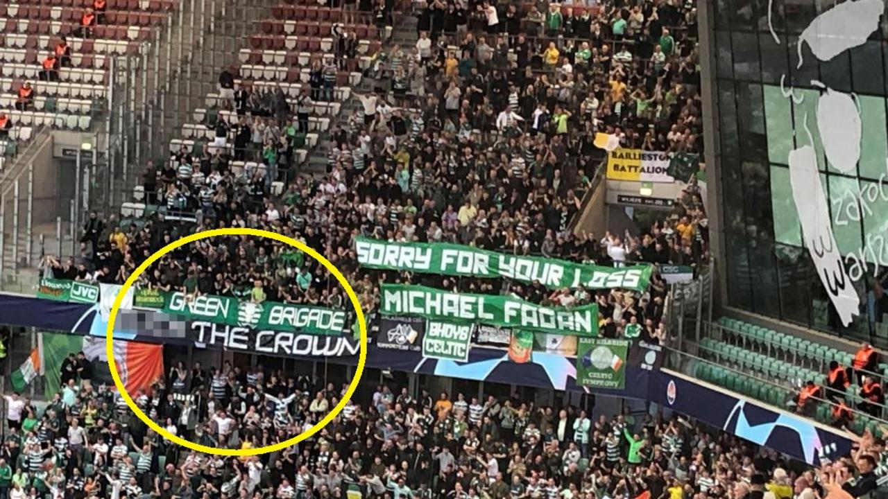 The offensive banner drew criticism.