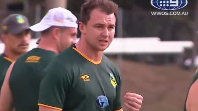 Dylan Edwards is a surprise call up to the Kangaroos side. Photo: Channel 9.