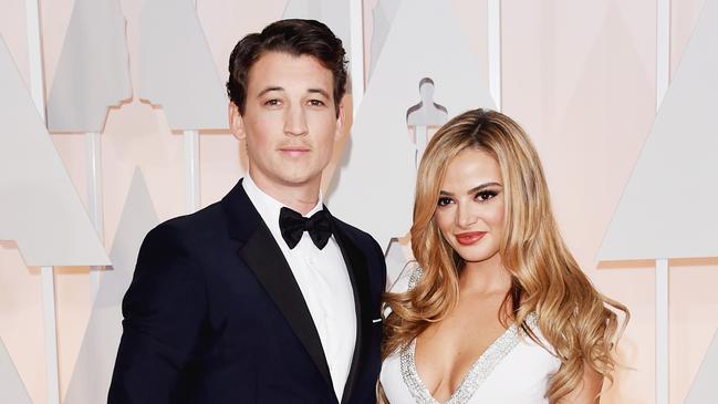 Actor Miles Teller and model Keleigh Sperry at the 87th Annual Academy Awards. (Photo by Jason Merritt/Getty Images)