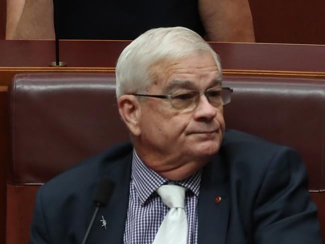 Brian Burston in the Senate chamber in Parliament House in Canberra. Picture Gary Ramage