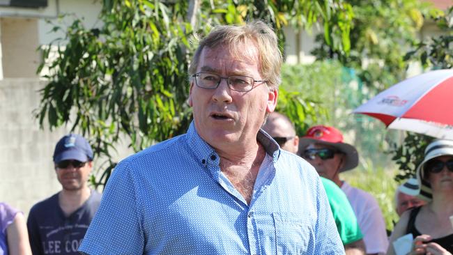 Councillor Peter Young at a protest against the filling of Black Swan Lake at Bundall. Picture Mike Batterham