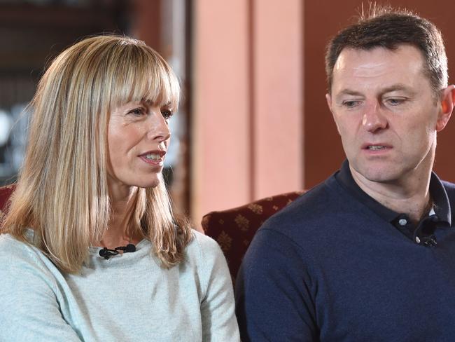 Kate (L) and Gerry (R) McCann, whose daughter Madeleine disappeared from a holiday flat in Portugal ten years ago, have said they still have hope their daughter is alive. Picture: AFP