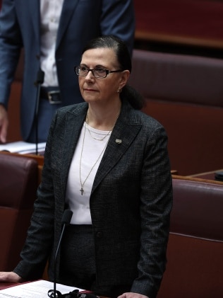 Outgoing Senator Concetta Anna Fierravanti-Wells let rip on Prime Minister Scott Morrison in Parliament House on Tuesday night. Picture: NCA NewsWire / Gary Ramage