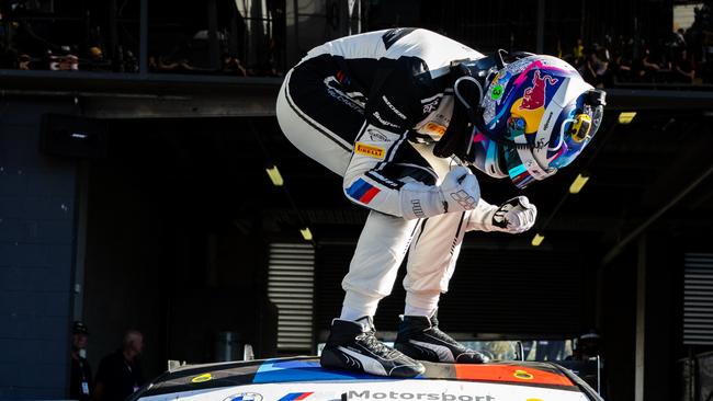 BATHURST, AUSTRALIA - FEBRUARY 02: Sheldon van der Linde driver of the #32 Team WRT BMW M4 GT3 during the Bathurst 12 Hour at Mount Panorama on February 02, 2025 in Bathurst, Australia. (Photo by Daniel Kalisz/Getty Images) *** BESTPIX ***