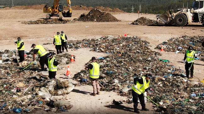 Police search for Lesley Trotter at the Swanbank Waste Management Facility.