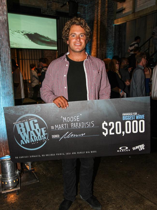 Big Wave Awards winner Marti Paradisis in 2013. Picture: Supplied