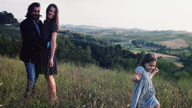 Cester, his wife Pia and their daughter Matilda in Piemonte, Italy, in September 2021. Picture: Chiara Fossati