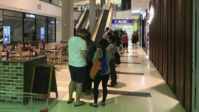 The queue outside the Aldi store in Chatswood.