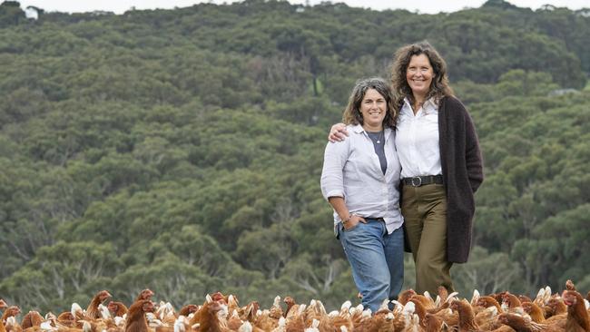 Gab and Jacqui created Yolkey Dokey from nothing and with no farming experience to become significant suppliers of pasture raised eggs in Victoria as well as educators, employers and role models to strong women everywhere. Picture: Zoe Phillips