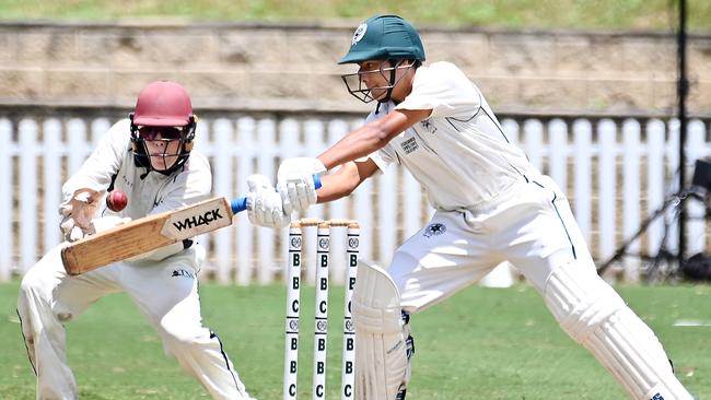 BBS batsman D'Arcy SathavasingheGPS first Xv cricket between BBC v TSS at Parkman Park.Saturday February 17, 2024. Picture, John Gass