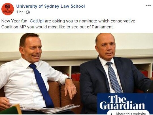 08/01/2019 Post on the University of Sydney Law School Facebook page.