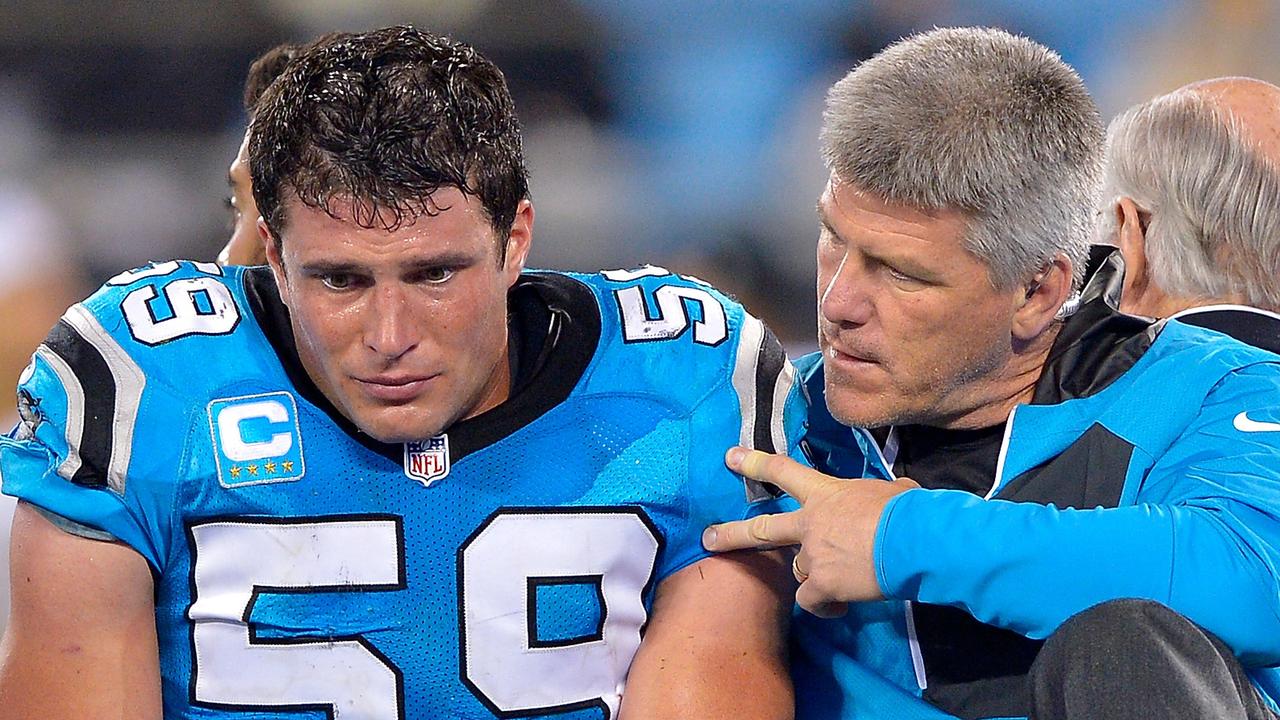 Luke Kuechly was carted off in tears three years ago after sustaining one of three known concussions in his career.