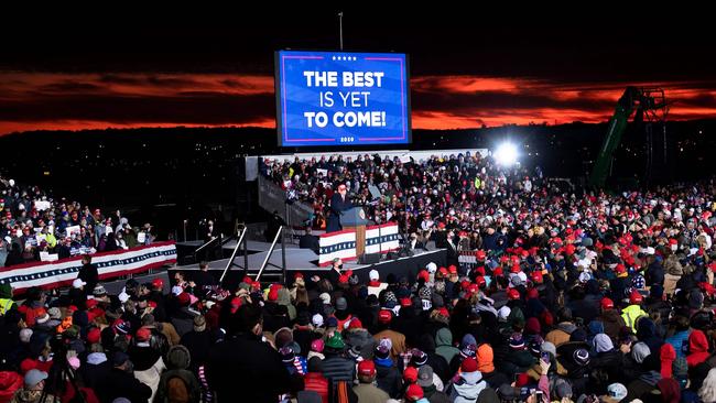 There has been a huge outpouring of support for US President Donald Trump at his rallies, like this one in the key state of Michigan. Picture: Brendan Smialowski/AFP