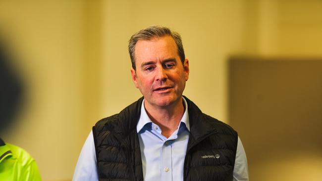 Acting Premier Michael Ferguson. Media Doorstop at Latrobe. Flood waters on the North-West coast. Picture: Simon Sturzaker