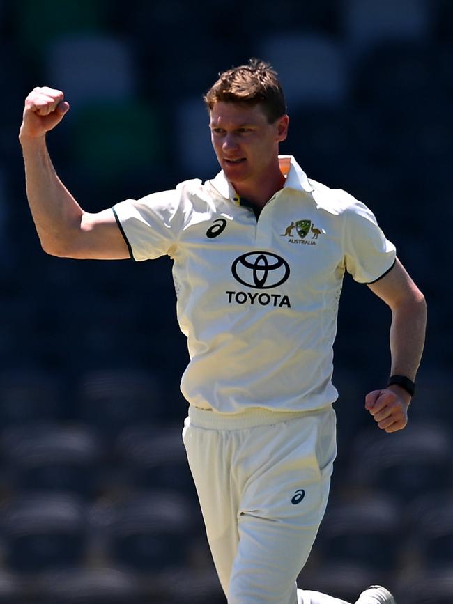 Brendan Doggett bowling for Australia A. Picture: Albert Perez/Getty Images.