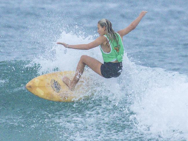 Early Saturday heats of The Burleigh Heads Boardriders Single Fin Festival. Picture: Glenn Campbell