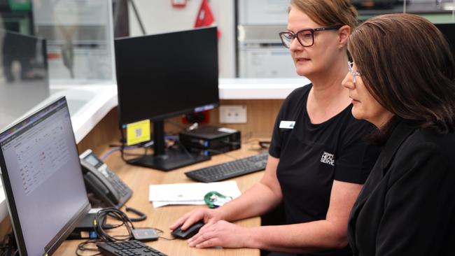 Minister for Health Jacquie Petrusma with Royal Hobart Hospital Emergency Department Clinical Nurse Consultant Kylie Shelverton at the Royal Hobart Hospital on Wednesday, March 19, 2025.