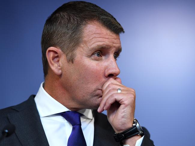 NSW Premier Mike Baird speaks during a press conference announcing his retirement from politics. Picture: Paul Miller / AAP