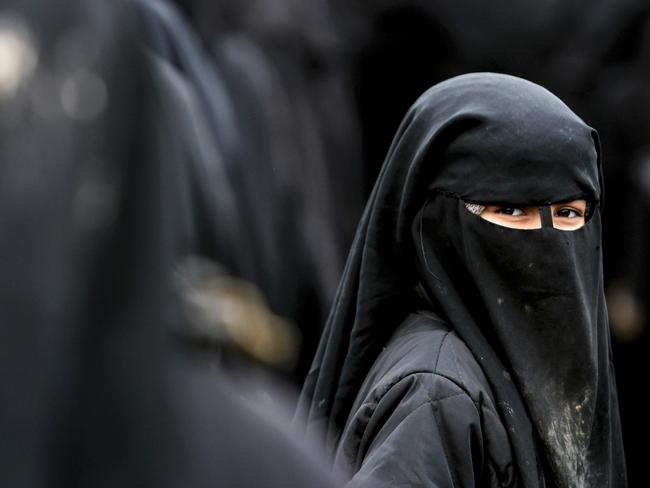 A foreign woman living at al-Hawl camp in northeastern Syria, which houses relatives of Islamic State terrorists. Picture: Giuseppe Cacace/AFP