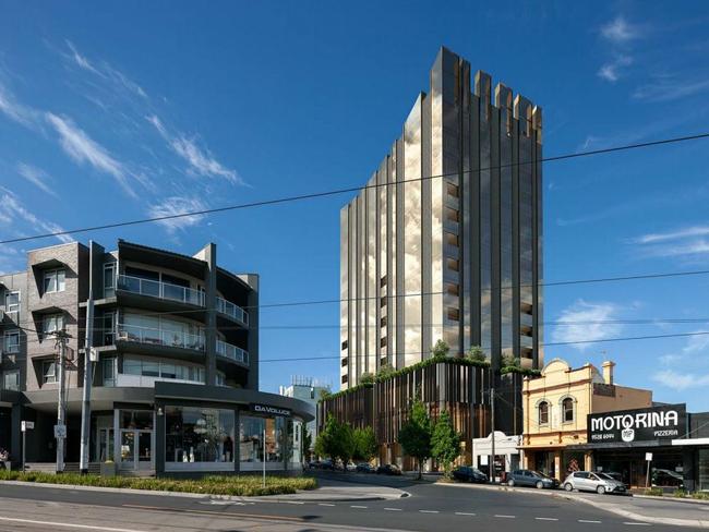 An artist's impression of the tower developers want to build in Horne St.