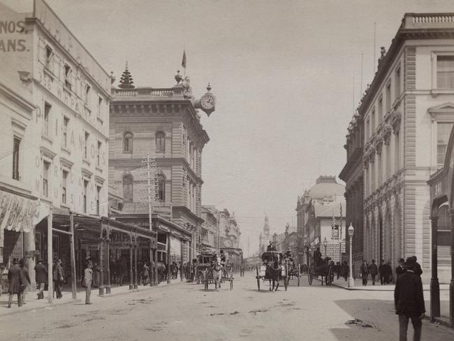 George Street, Sydney, seen in this print from 1880. Picture: Charles Bayliss/Getty Images