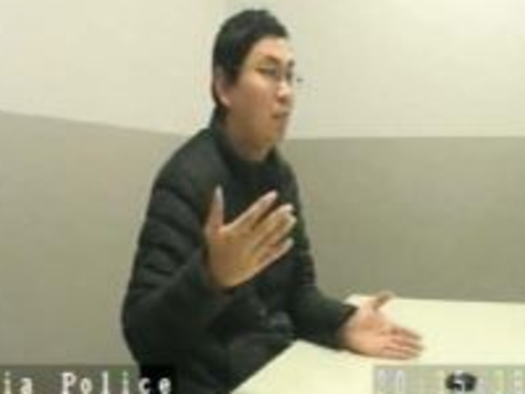 Xiaodong Frank Hu during his police interview. Picture: Supplied