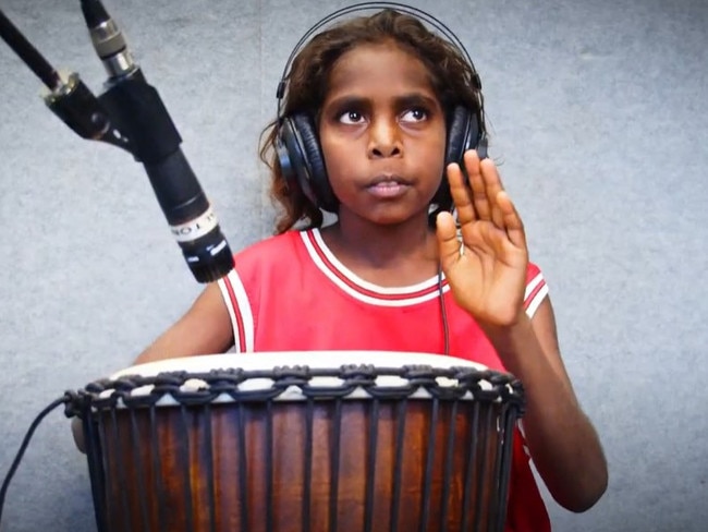 A Bulman School student in the Nidjarra music video. Picture: YouTube