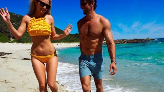 Tim Robards and girlfriend Anna Heinrich.