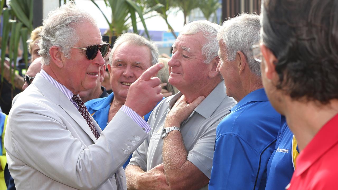 Prince Charles and Camilla at Kurrawa Surf Club for a meet and greet with Wales team members and unveiling a plaque with Mayor Tom Tate. Picture: Glenn Hampson