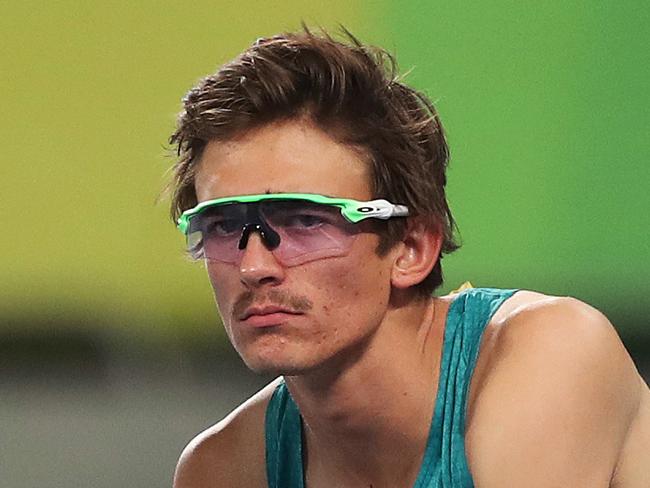 Australia's Brandon Starc out of the final of the high jump during the Athletics on Day 11 at the Rio 2016 Olympic Games. Picture. Phil Hillyard