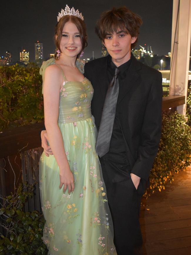 Brooke Jones and Cooper Rumel at Queensland Academies Creative Industries formal.