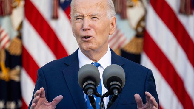 Joe Biden speaking about the ceasefire deal. Picture: Saul Loeb/AFP