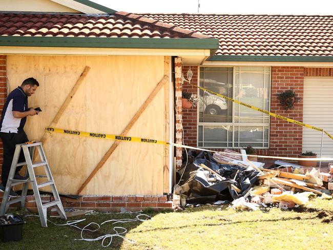 The damaged spare room. Picture: Justin Sanson