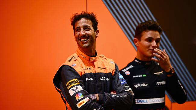 Norris and Daniel Ricciardo last season. Picture: Getty Images