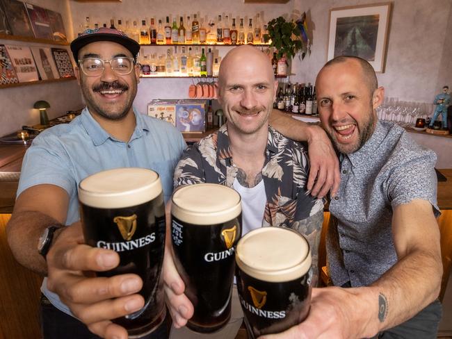 Matthew Sterling, Rob Libecans and Ryan Noreiks of Caretaker's Cottage, which was named 60th best bar in World's 50 Best Bar. Picture: Jason Edwards