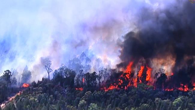 Aerial vision over the fires at Tara.