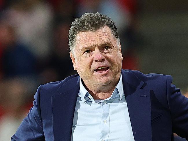 ADELAIDE, AUSTRALIA - FEBRUARY 15: Carl Veart United coach during the round 19 A-League Men match between Adelaide United and Newcastle Jets at Coopers Stadium, on February 15, 2025, in Adelaide, Australia. (Photo by Sarah Reed/Getty Images)