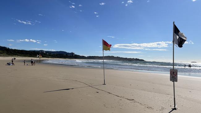 Park Beach on the quiet Monday morning after the stabbing of surfer Kye Schaefer. Picture: Janine Watson