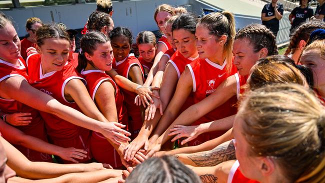 Sydney Swans players at the final round of the Summer Series between the Swans and Giants. Pic: Keith McInnes