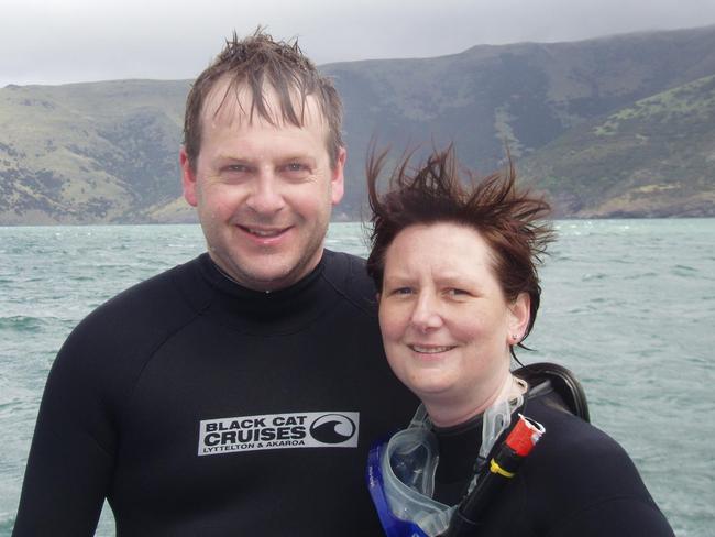 Eric Fillisch with his wife Gabi. Mr Fillisch died from a suspected drowning while diving at Visscher Island, north-east of Marion Bay on Tasmania's East Coast. Picture: SUPPLIED