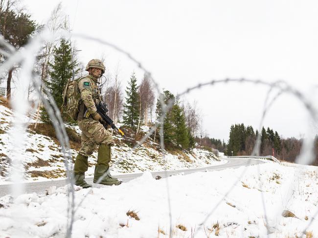 : A member of the British Army Royal Irish Regiment  in the Hedmark region of Norway. Over 40,000 participants from 31 nations are taking part in the NATO "Trident Juncture" exercise. Picture: Getty