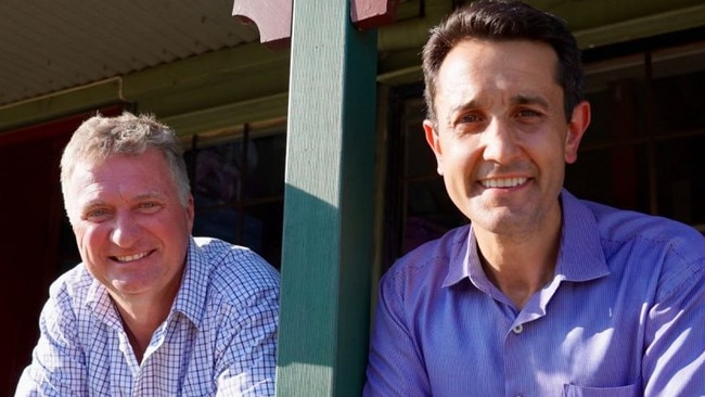 Darren Zanow, the LNP's candidate for Ipswich West, with LNP leader David Crisafulli. Picture: LinkedIn