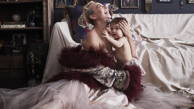 Camilla Franks and daughter Luna Gypsy at their home in Bondi.