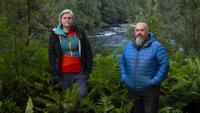 Protesters on site at the proposed Tarkine mine in Tasmania. Picture: Bob Brown Foundation. Picture: Matthew Newton