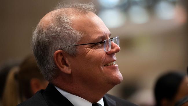 Prime Minister Scott Morrison at St Andrew's Cathedral in Sydney. Picture: NCA NewsWire/Bianca De Marchi