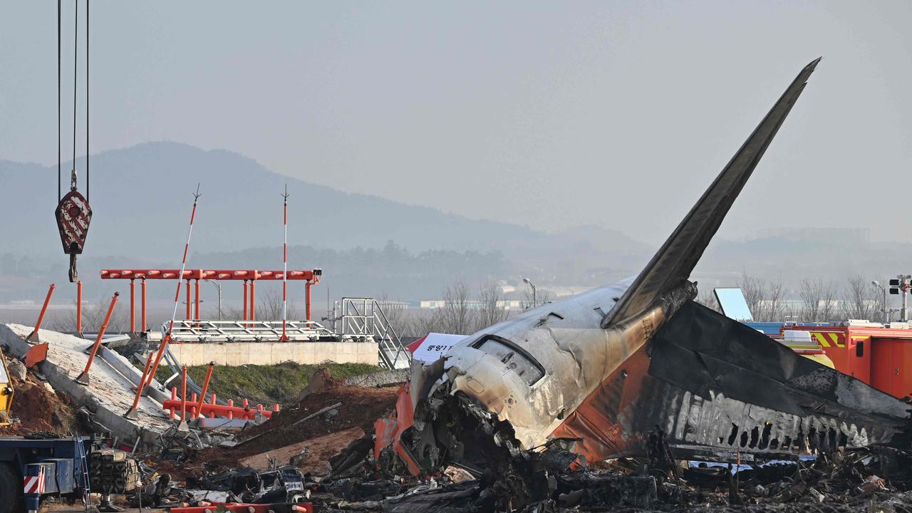 The Boeing 737-800 was carrying 181 people from Thailand to South Korea when it crashed on arrival on December 29, killing everyone aboard save two flight attendants. Picture: AFP