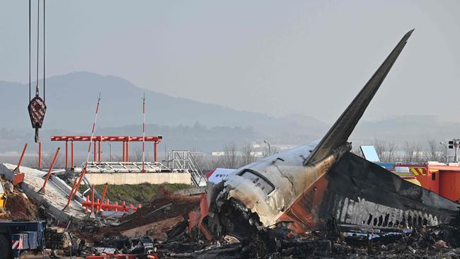 The Boeing 737-800 was carrying 181 people from Thailand to South Korea when it crashed on arrival on December 29, killing everyone aboard save two flight attendants. Picture: AFP