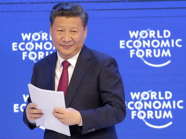 China's President Xi Jinping after his speech at the World Economic Forum in Davos, Switzerland. Picture: AP